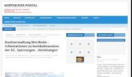 
							         Stadtverwaltung Wertheim : Informationen zu Autobahnausbau der A3 ...								  
							    