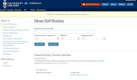 
							         Staff and departments | University of Toronto Libraries								  
							    