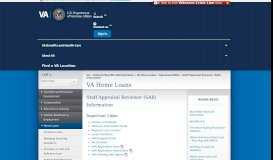 
							         Staff Appraisal Reviewer (SAR) Information - VA Home Loans								  
							    