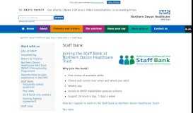 
							         Staff Bank | Northern Devon Healthcare NHS Trust								  
							    