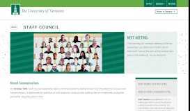 
							         Staff Council : University of Vermont								  
							    