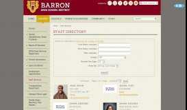 
							         Staff Directory - Barron Area School District								  
							    
