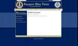 
							         Staff Directory - Bayport-Blue Point School District								  
							    