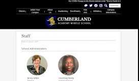 
							         Staff Directory | Cumberland Academy Middle School								  
							    