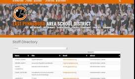 
							         Staff Directory | East Pennsboro School District								  
							    