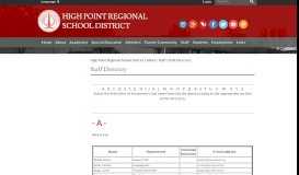 
							         Staff Directory - High Point Regional School District								  
							    