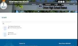 
							         Staff Directory - Huntington Beach Union High School District								  
							    