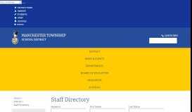 
							         Staff Directory - Manchester Township School District								  
							    
