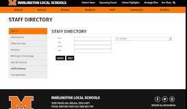 
							         Staff Directory - Marlington Local Schools								  
							    
