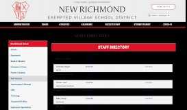 
							         Staff Directory - New Richmond Schools								  
							    