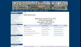 
							         Staff Directory - Regional School Unit #20 - RSU #20								  
							    