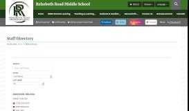 
							         Staff Directory - Rehoboth Road Middle School								  
							    