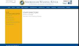 
							         Staff Directory - Shoreham-Wading River Central School District								  
							    