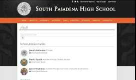 
							         Staff Directory | South Pasadena High School								  
							    