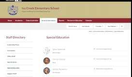 
							         Staff Directory / Special Education								  
							    