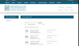 
							         Staff Directory / Staff Directory - Norman Public Schools								  
							    