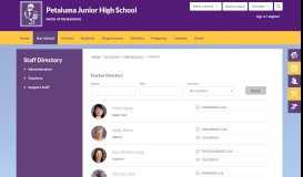 
							         Staff Directory / Teachers - Petaluma City Schools								  
							    
