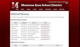 
							         Staff Directory - Welcome to the Montrose Area School District								  
							    