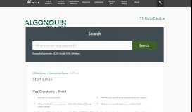
							         Staff Email | ITS Help Centre - Algonquin College								  
							    