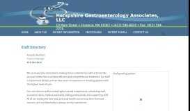 
							         Staff | Hampshire Gastroenterology Associates, LLC								  
							    
