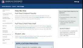 
							         Staff - How to Apply | American University, Washington, DC								  
							    