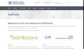 
							         Staff Info - First Care Ambulance								  
							    