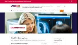 
							         Staff information - Austin Health								  
							    