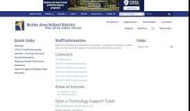 
							         Staff Information - Butler Area School District								  
							    
