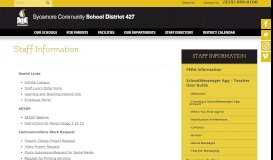 
							         Staff Information - Sycamore Community School District #427								  
							    