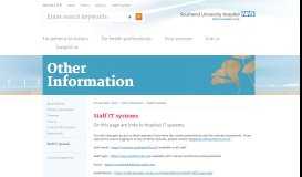 
							         Staff IT systems - Southend University Hospital NHS Foundation Trust								  
							    