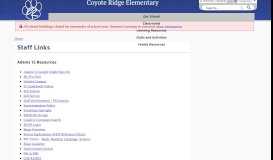 
							         Staff Links - Coyote Ridge Elementary - Adams 12 Five Star ...								  
							    