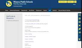 
							         Staff Links & Resources - Waseca Public Schools								  
							    