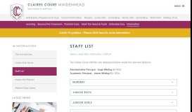 
							         Staff List - Claires Court Independent/Private School								  
							    