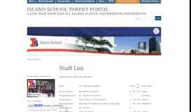 
							         Staff List « Island School Parent Portal								  
							    