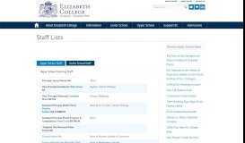 
							         Staff Lists | Elizabeth College								  
							    