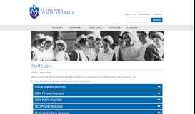 
							         Staff Login - St Vincents Health Australia								  
							    