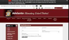 
							         Staff Page - Adelanto Elementary School District								  
							    