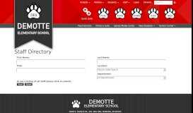 
							         Staff Page - DeMotte Elementary School								  
							    