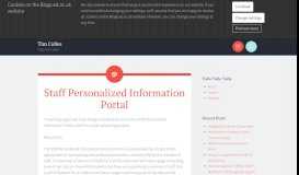 
							         Staff Personalized Information Portal – Tim Colles								  
							    