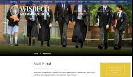 
							         Staff Portal | Cambridgeshire | Wisbech Grammar School								  
							    