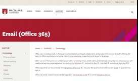 
							         Staff Portal - Email (Office 365) - MQ Staff - Macquarie University								  
							    