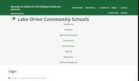 
							         Staff Portal - Lake Orion Community Schools								  
							    