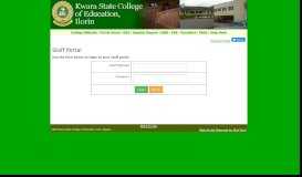 
							         Staff Portal Login | Kwara State College of Education, Ilorin								  
							    