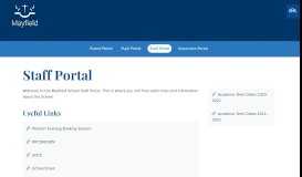 
							         Staff Portal | Mayfield School								  
							    
