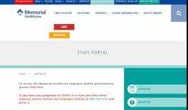 
							         Staff Portal - Memorial Healthcare								  
							    