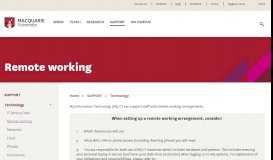 
							         Staff Portal - Remote working - MQ Staff - Macquarie University								  
							    