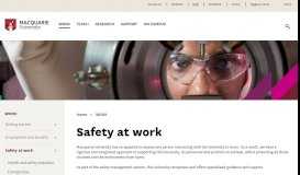 
							         Staff Portal - Safety at work - MQ Staff - Macquarie University								  
							    