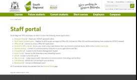 
							         Staff portal | South Regional TAFE								  
							    