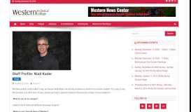 
							         Staff Profile: Niall Kader – Western News Center								  
							    
