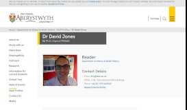 
							         Staff Profiles:Department of History & Welsh ... - Aberystwyth University								  
							    
